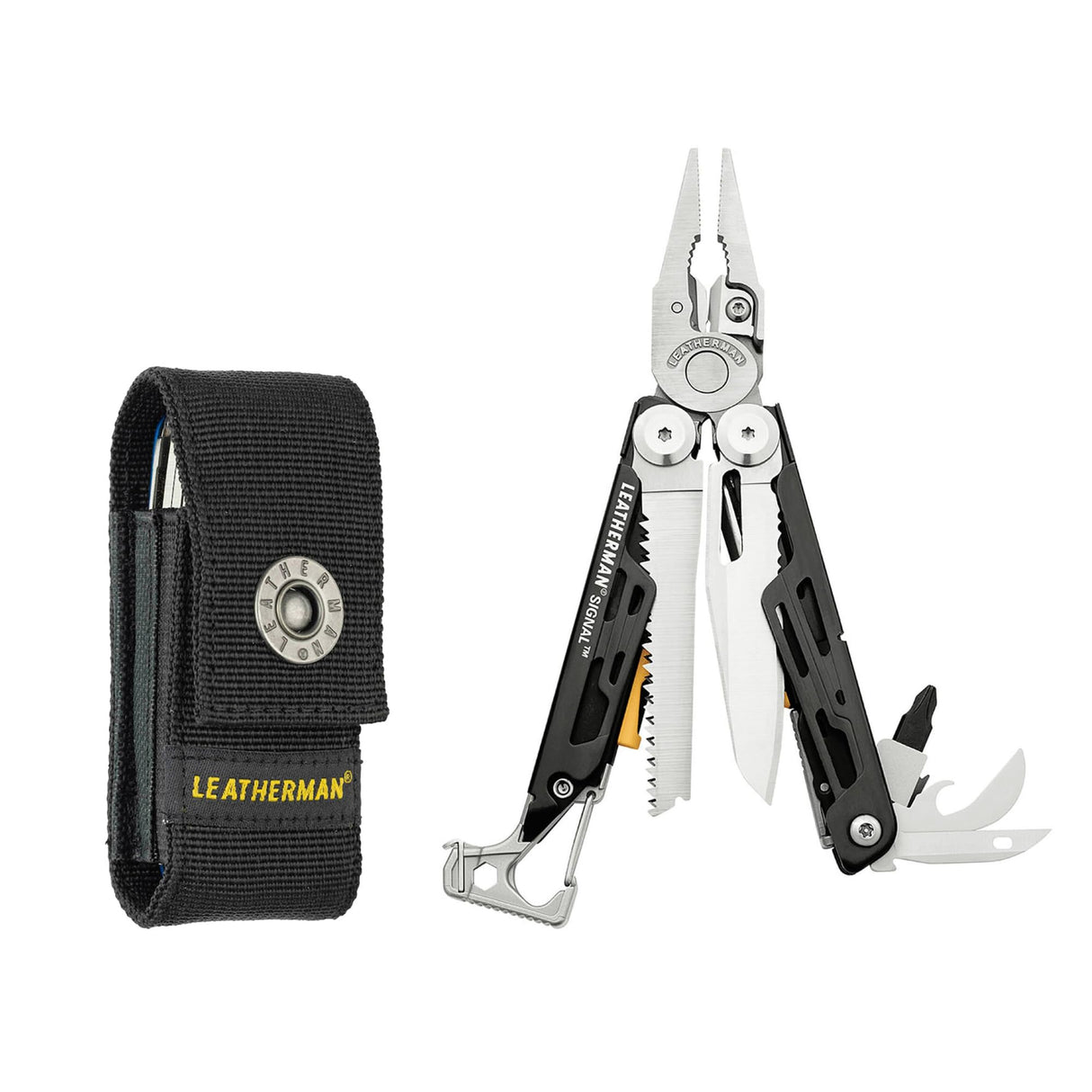 LEATHERMAN, Signal, 19-in-1 Multi-tool for Outdoors, Camping, Hiking, Fishing, Survival, Durable & Lightweight EDC, Made in the USA, Aqua/Silver with Nylon Sheath