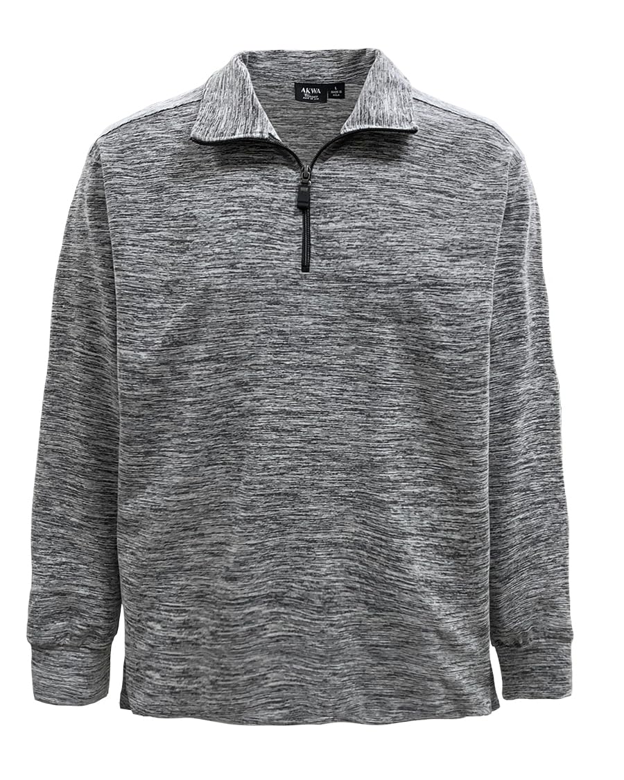 Akwa Men's Space Dye Jersey Long Sleeve 1/4 Zip Pullover Made in USA