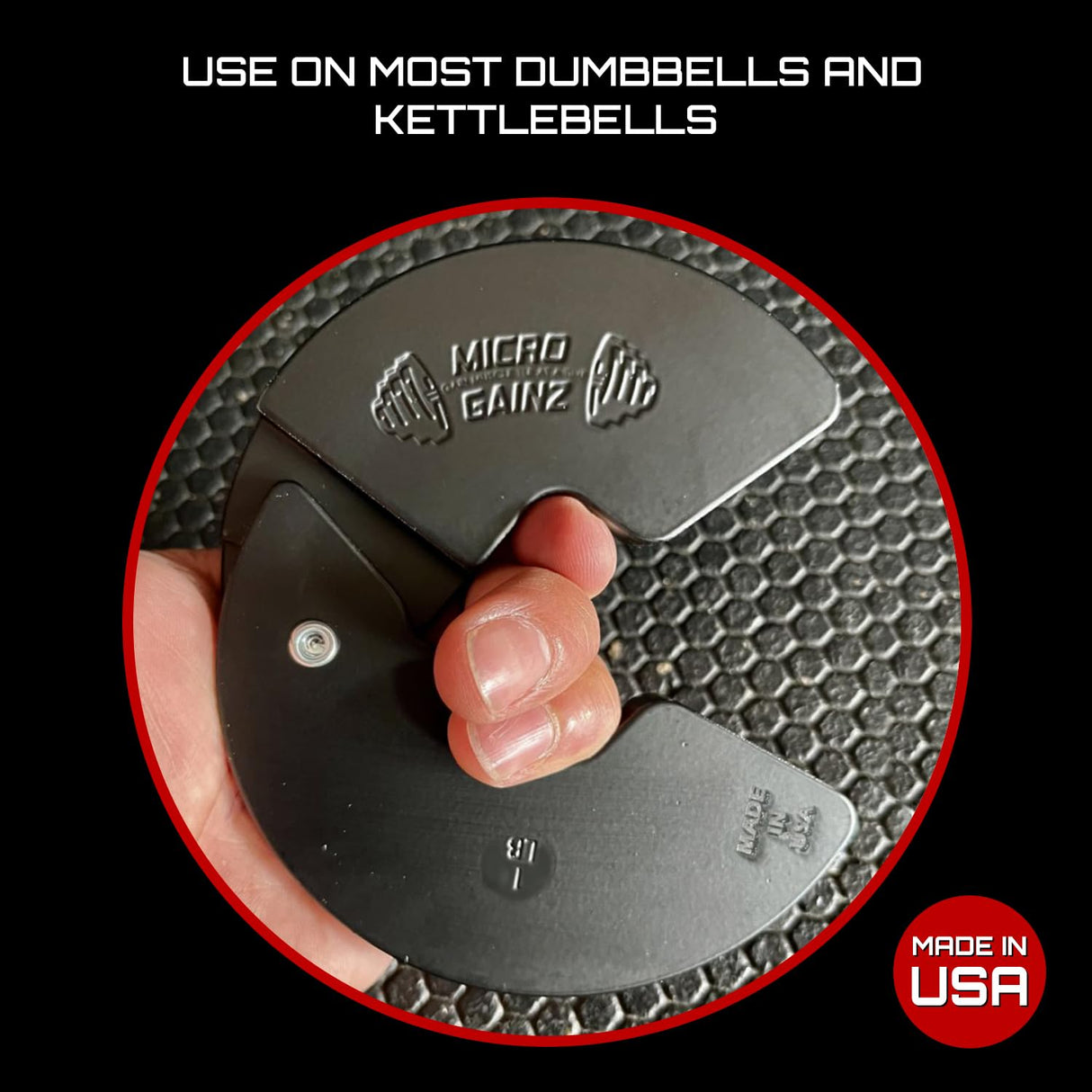 Micro Gainz New 1LB Dumbbell Fractional Weight Plates 2 or 4 Piece- Designed for Dumbbell Training and Micro Loading, Made in USA