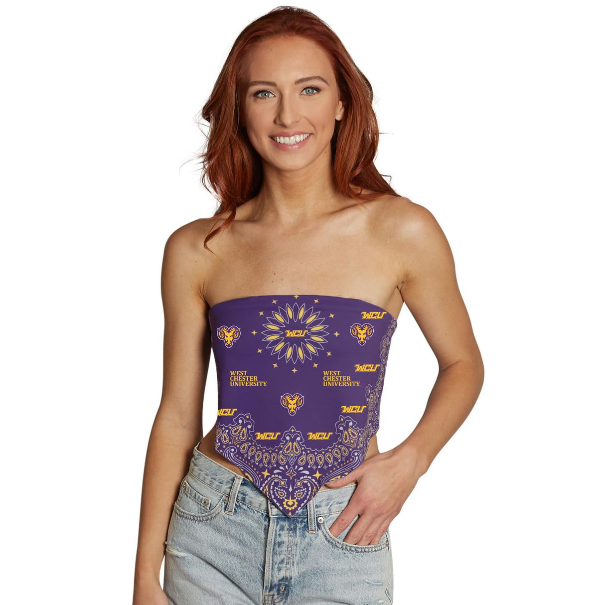 Lojobands Women's Bandana Top Tailgate Outfit College Tank Top Crop Top Made in USA One Size Fits Most