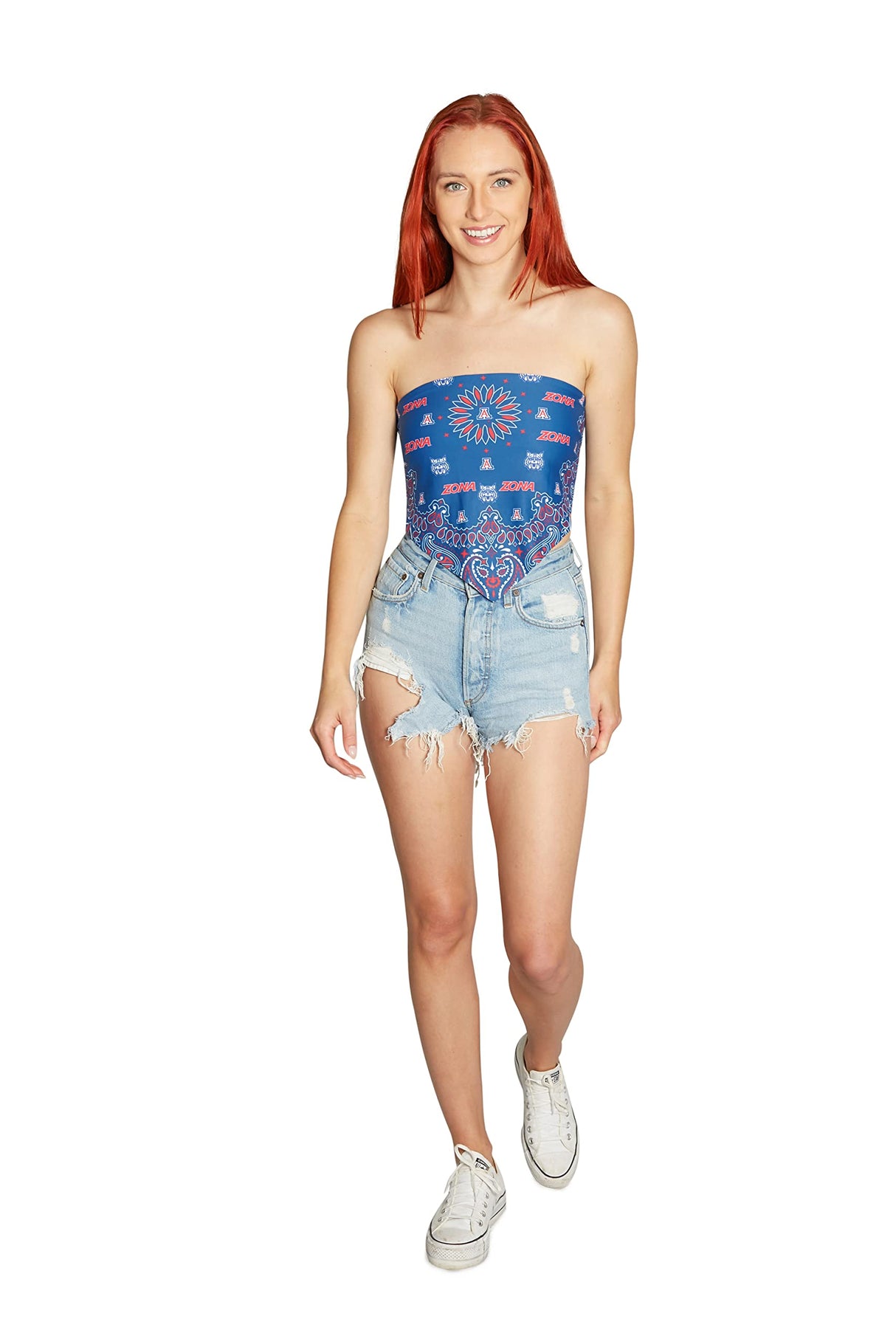 Lojobands Women's Bandana Top Tailgate Outfit College Tank Top Crop Top Made in USA One Size Fits Most