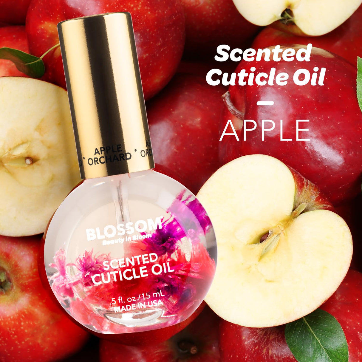 Blossom Scented Cuticle Oil, Infused with Real Flowers, Hydrating, Moisturizing, Strengthening, Made in USA, 0.5 fl. oz, Amazon Exclusive, Watermelon