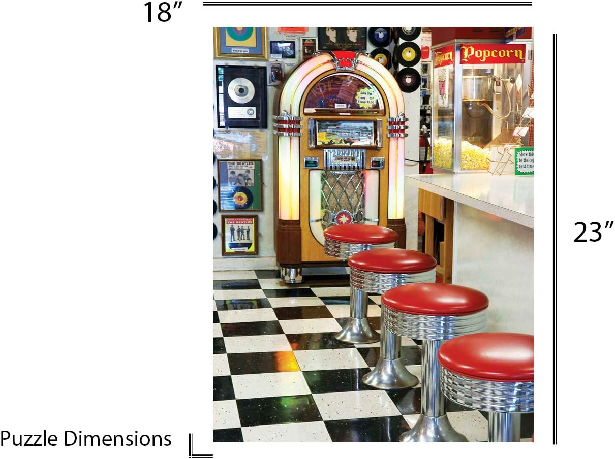 Springbok Puzzle to Remember - Alzheimer & Dementia Activity - 36 Piece Jigsaw Puzzle The Malt Shop - Made in USA