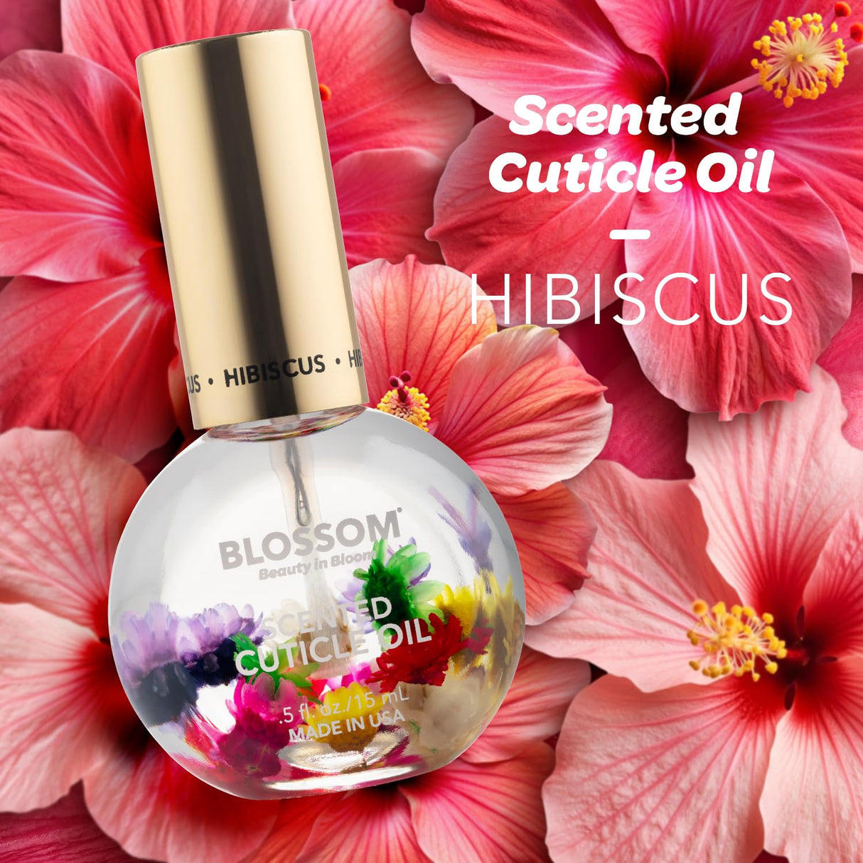 Blossom Scented Cuticle Oil, Infused with Real Flowers, Hydrating, Moisturizing, Strengthening, Made in USA, 0.5 fl. oz, Amazon Exclusive, Watermelon