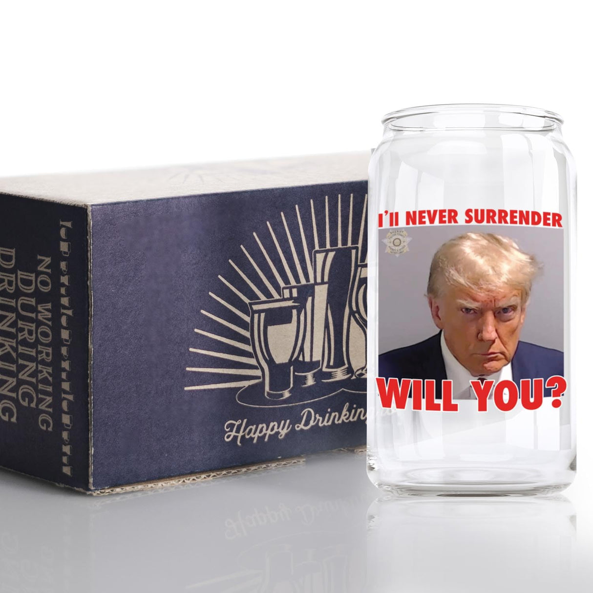 Trump Mugshot Shot Glass | Trump Lovers Gift | Gift for Him - Set of 4 (2 oz)