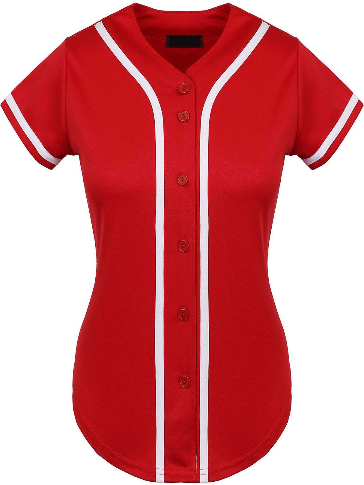 Hat and Beyond Womens Baseball Jersey Button Down Tee Short Sleeve Softball Active Shirts Made in USA