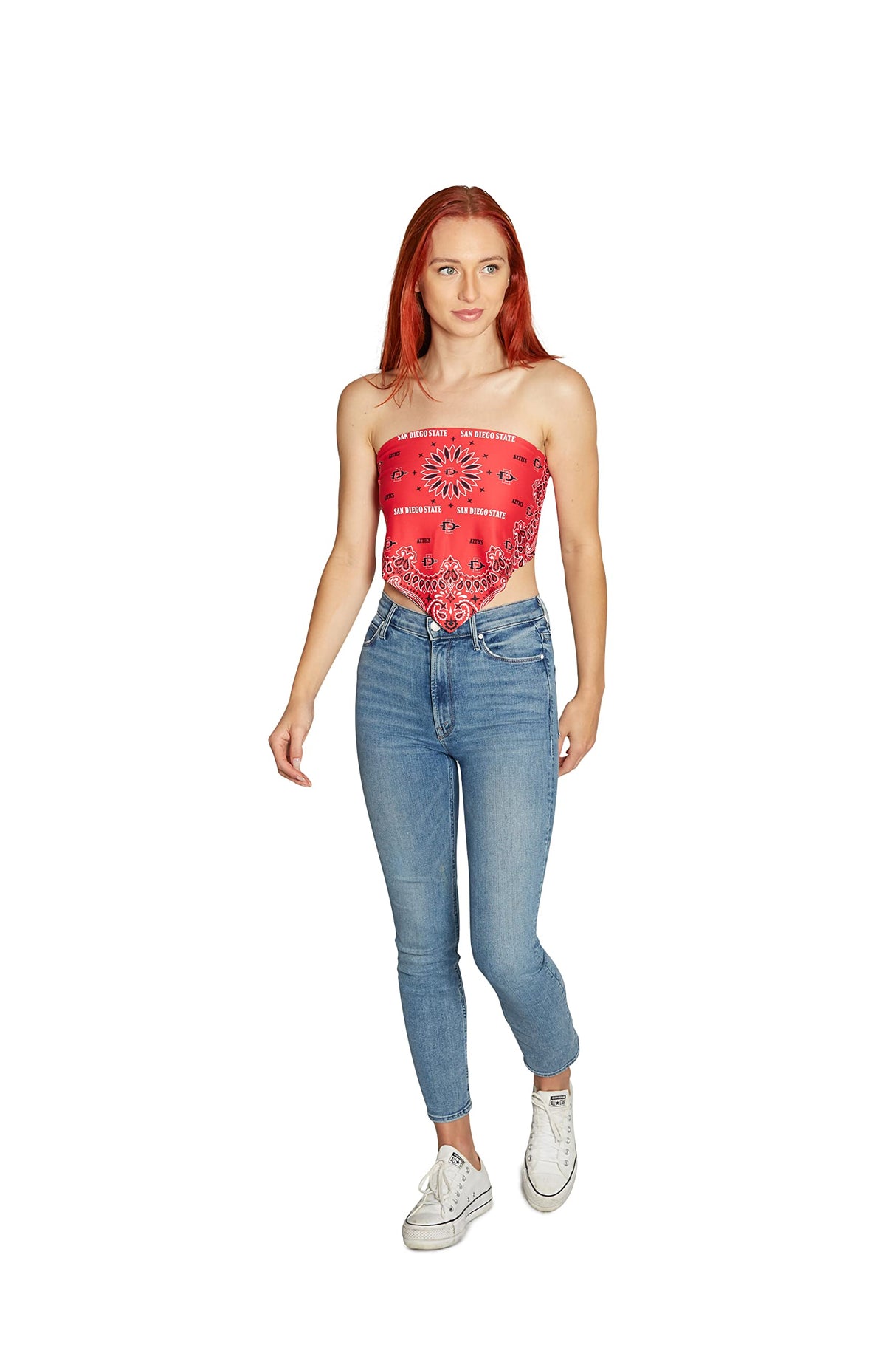 Lojobands Women's Bandana Top Tailgate Outfit College Tank Top Crop Top Made in USA One Size Fits Most