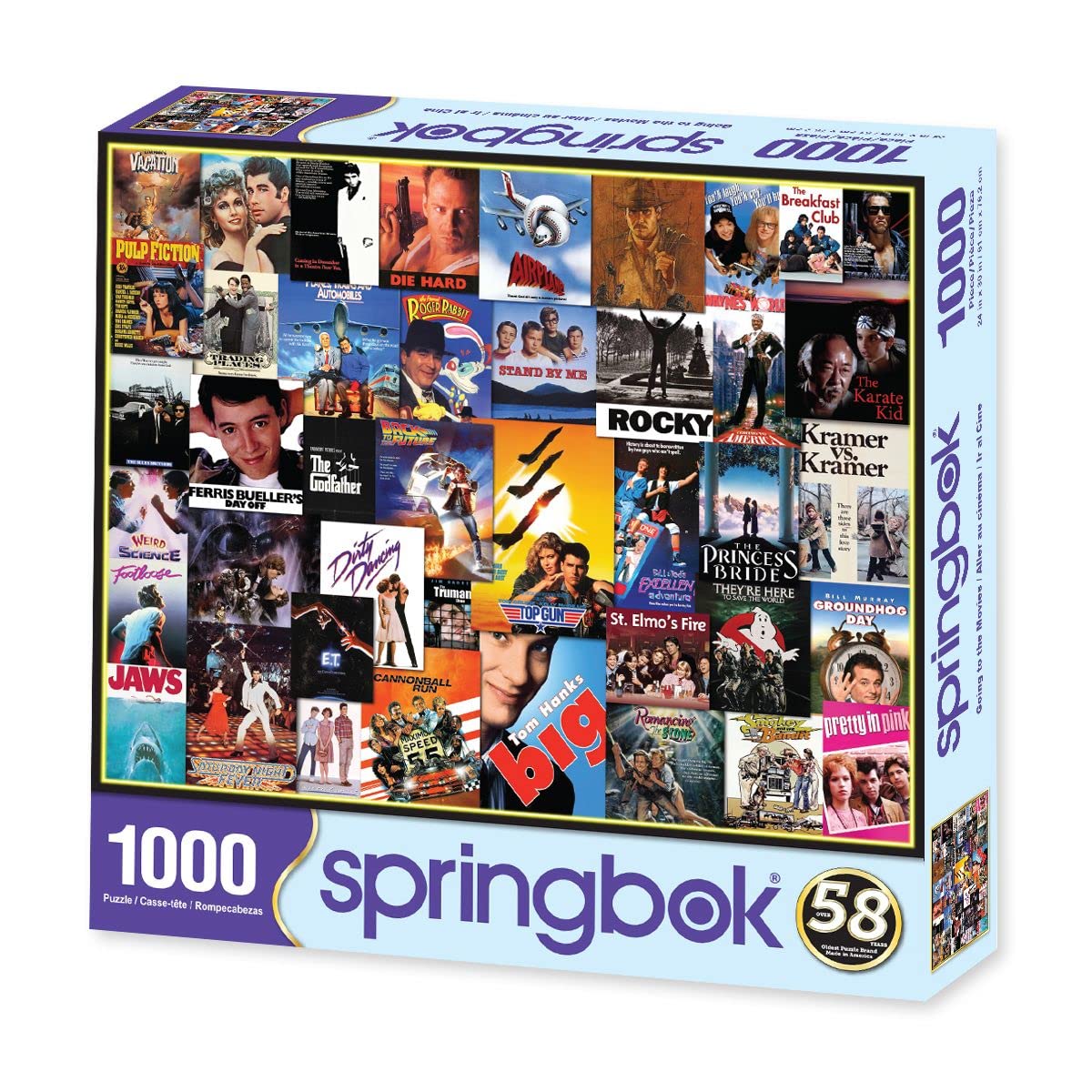 Springbok Going to The Movies 1000 Piece Jigsaw Puzzle for Adults Features a Photo Collage of Posters from Some of America's Favorite Films