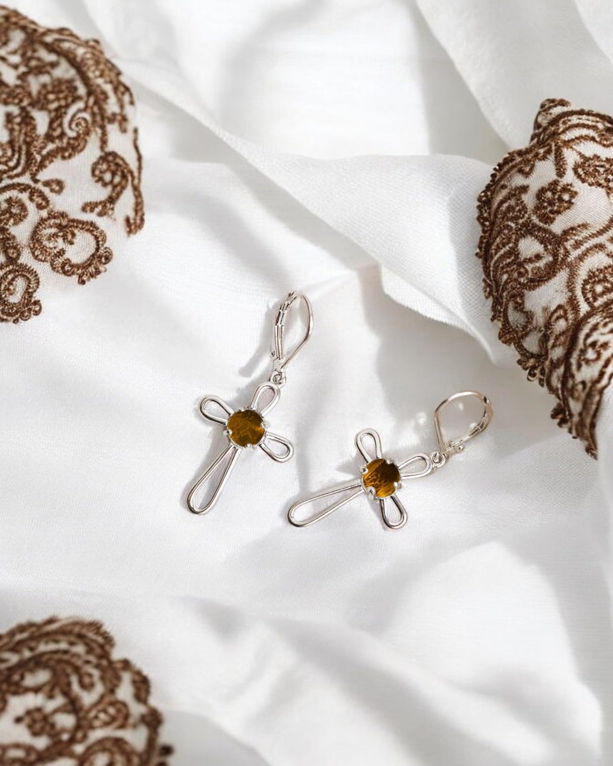 Bottled Up Designs Handmade Recycled Antique Glass and Bottles Sterling Silver At The Cross Lever-Back Earrings (Vintage Aqua Mason Jar)