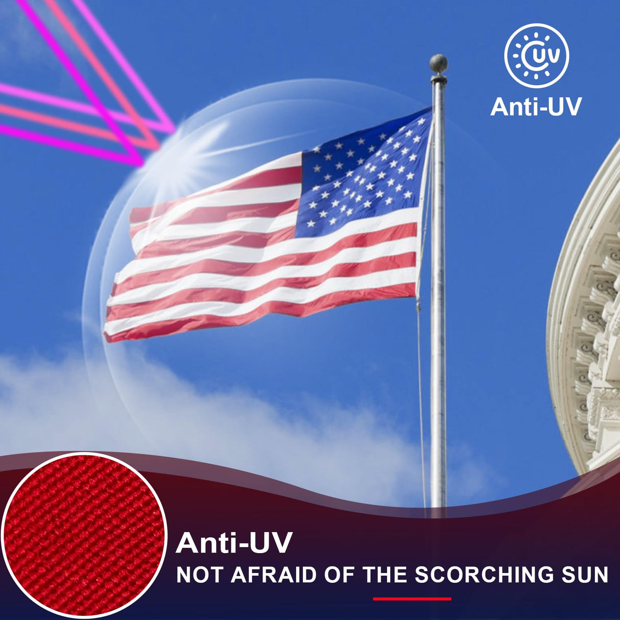 100% Made in USA American Flags 3x5 Ft Outside,American Flag Outdoor Heavy Duty,Us Flag 3x5 Longest Lasting Usa Flag, Built For Outdoor Use,(100% In Usa)