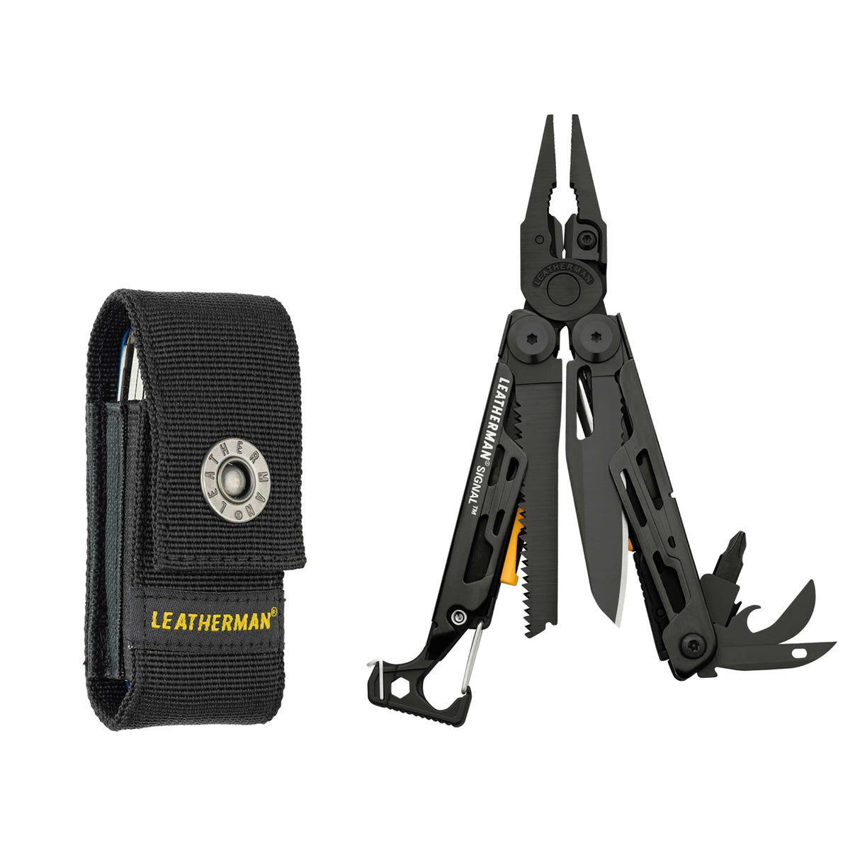 LEATHERMAN, Signal, 19-in-1 Multi-tool for Outdoors, Camping, Hiking, Fishing, Survival, Durable & Lightweight EDC, Made in the USA, Aqua/Silver with Nylon Sheath