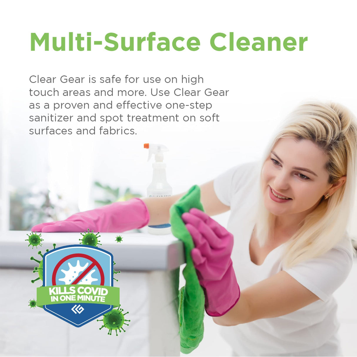 Disinfectant, Cleaner, and Deodorizer for Sports Equipment, Gyms, and Fitness Centers - EPA-Registered, Hospital Grade, Made in USA - 1 Gallon Bottle