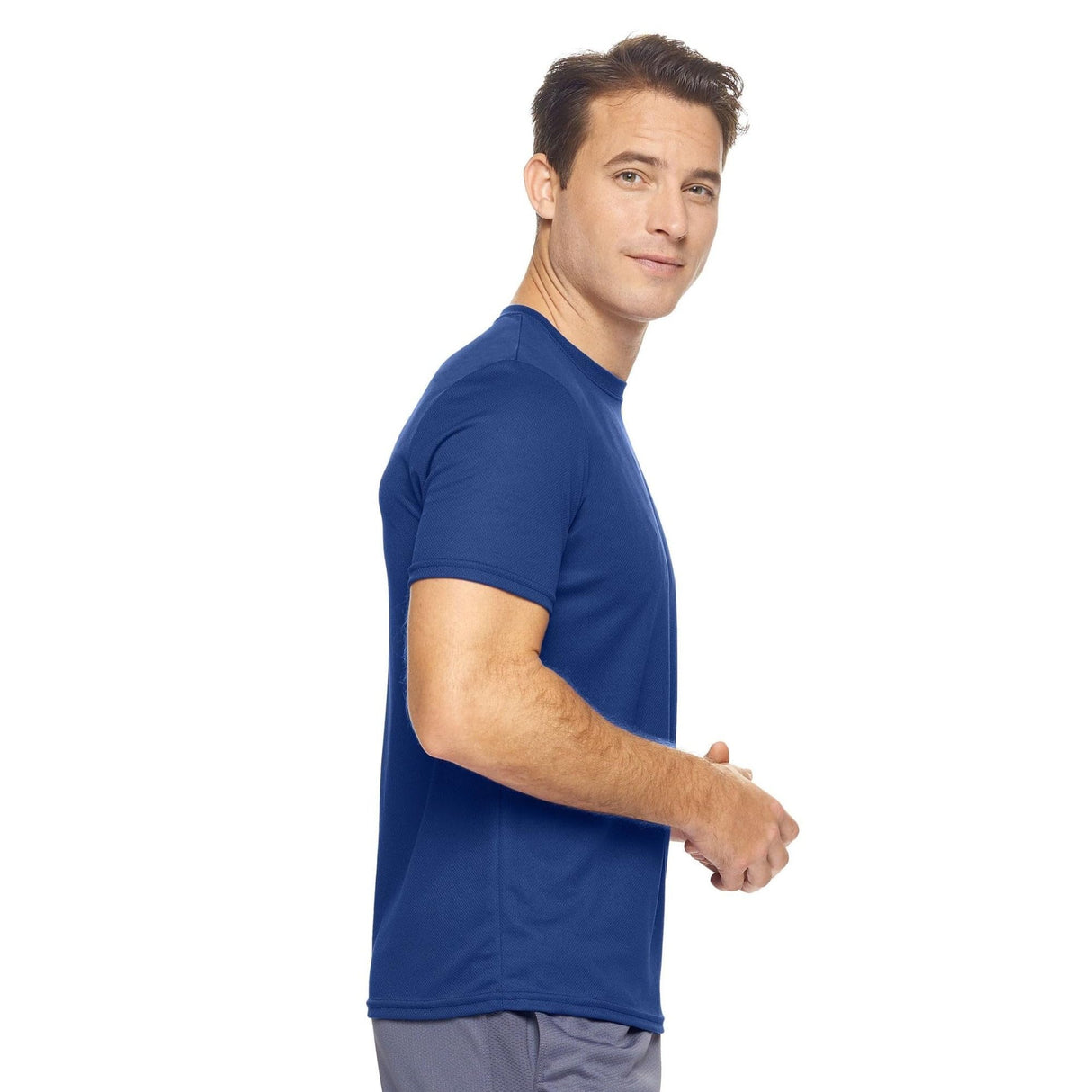 Expert Brand USA-Made Men's Oxymesh Crewneck Short Sleeve Active T-Shirt for Sports Hiking Running Gym