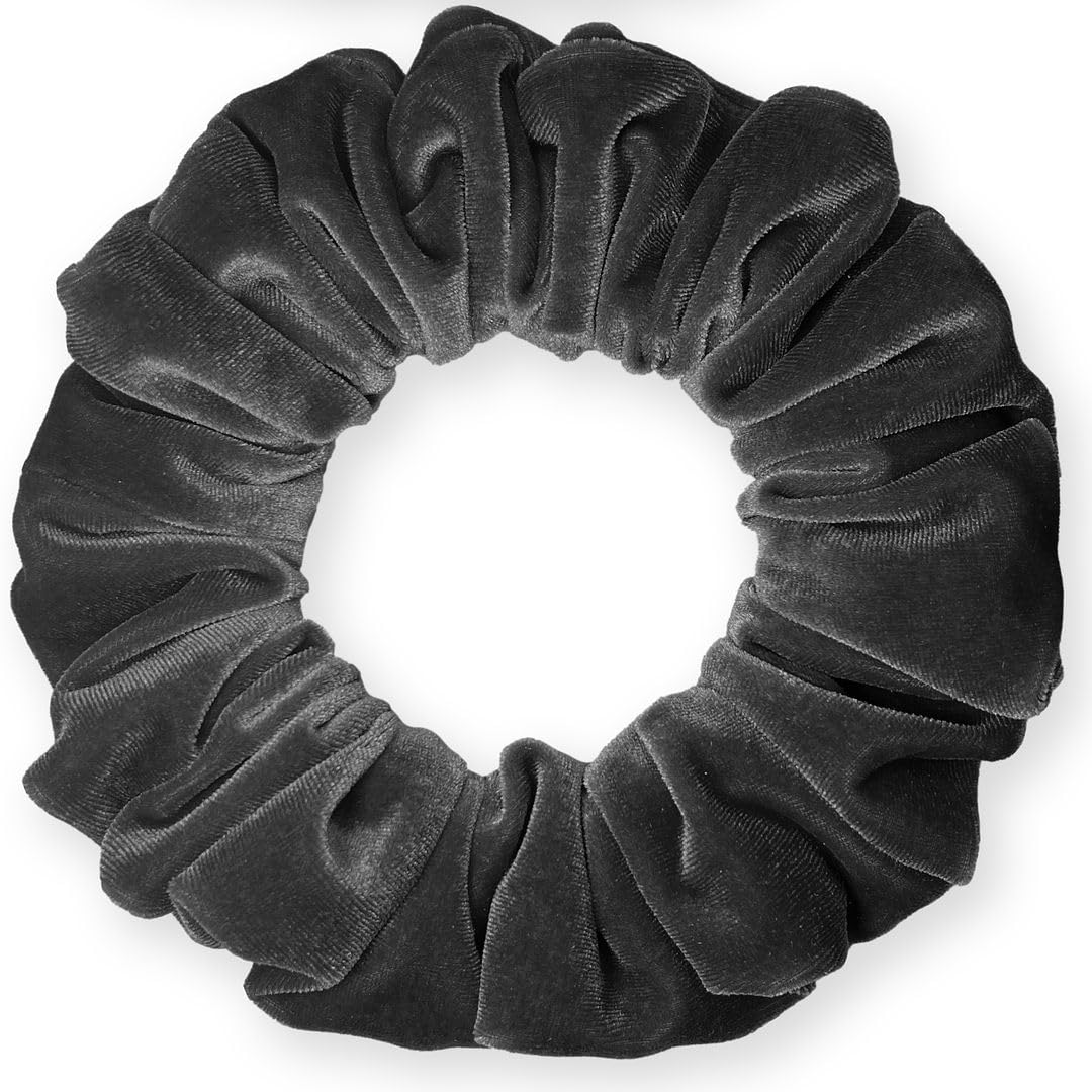 Velvet Scrunchies Jumbo Size Plush Big Ponytail Holders Thick Braided Locked Hair Big Made in the USA Green Pine