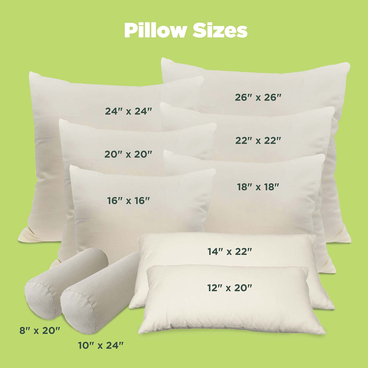 Bean Products Kapok Pillow - 14 x 22 Euro Size, Organic Cotton, Vegan, Premium Quality - Made in USA Neck Bed Body Floor Cushion Insert Couch Throw Bolster - Organic Eco Friendly Fabric and Fill