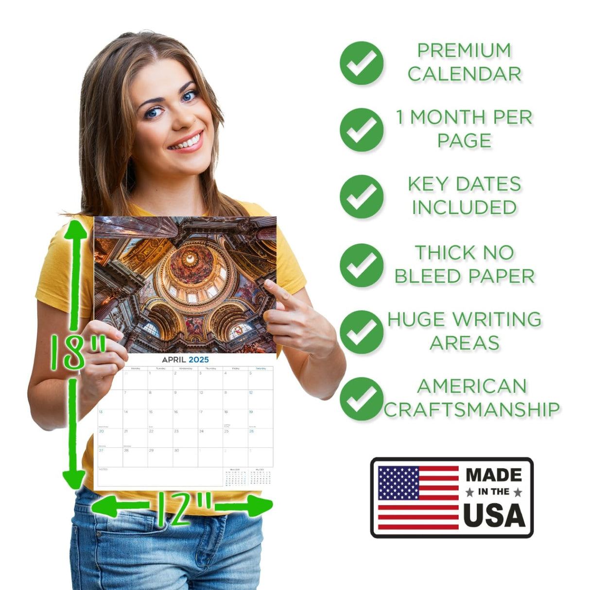 Trump Calendar 2025 Donald Trump Gifts 45 47 President Monthly Wall Calender 12 Month - MAGA - Made In The USA