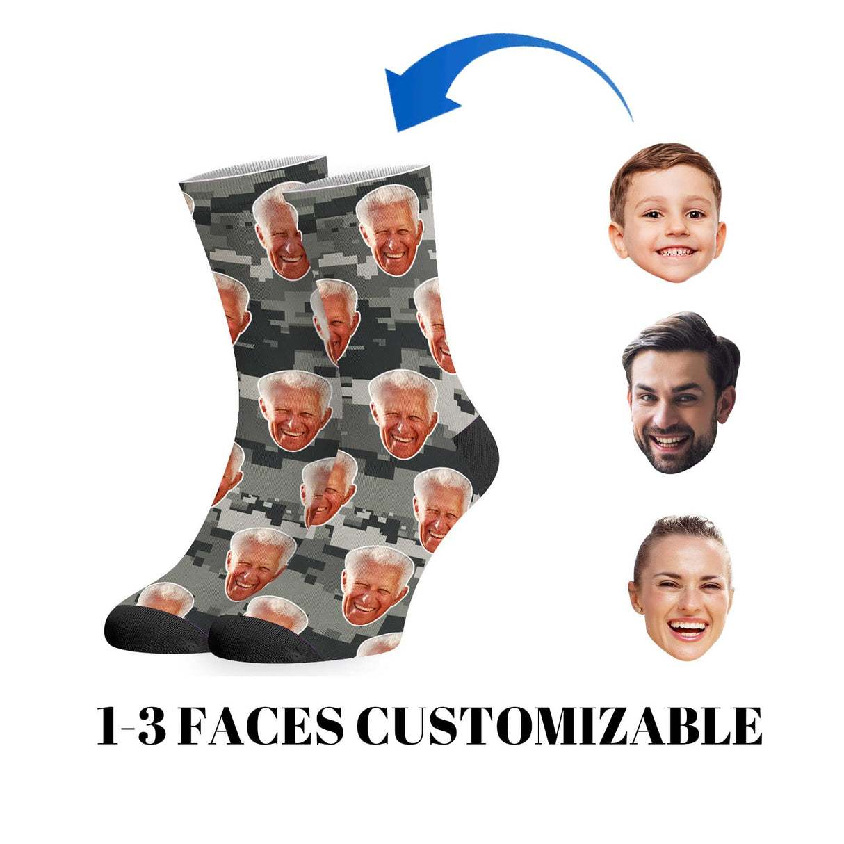Custom Socks with Picture:Made in USA,Customized Face Socks,Personalized Socks Memorial Gift for Men Women Kid