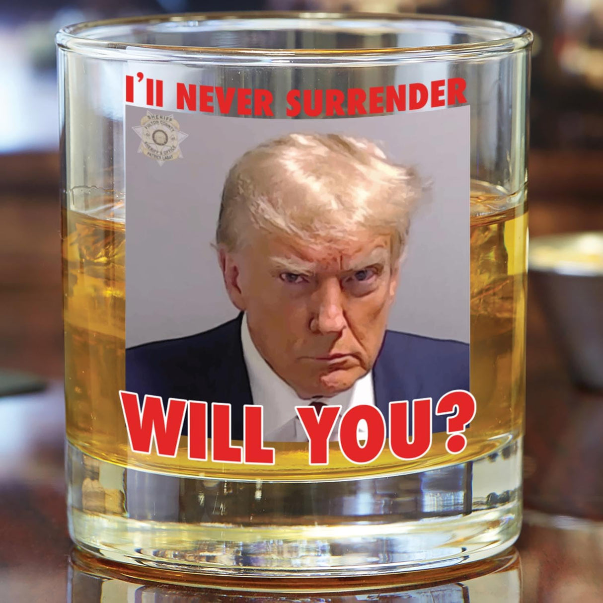 Trump Mugshot Shot Glass | Trump Lovers Gift | Gift for Him - Set of 4 (2 oz)