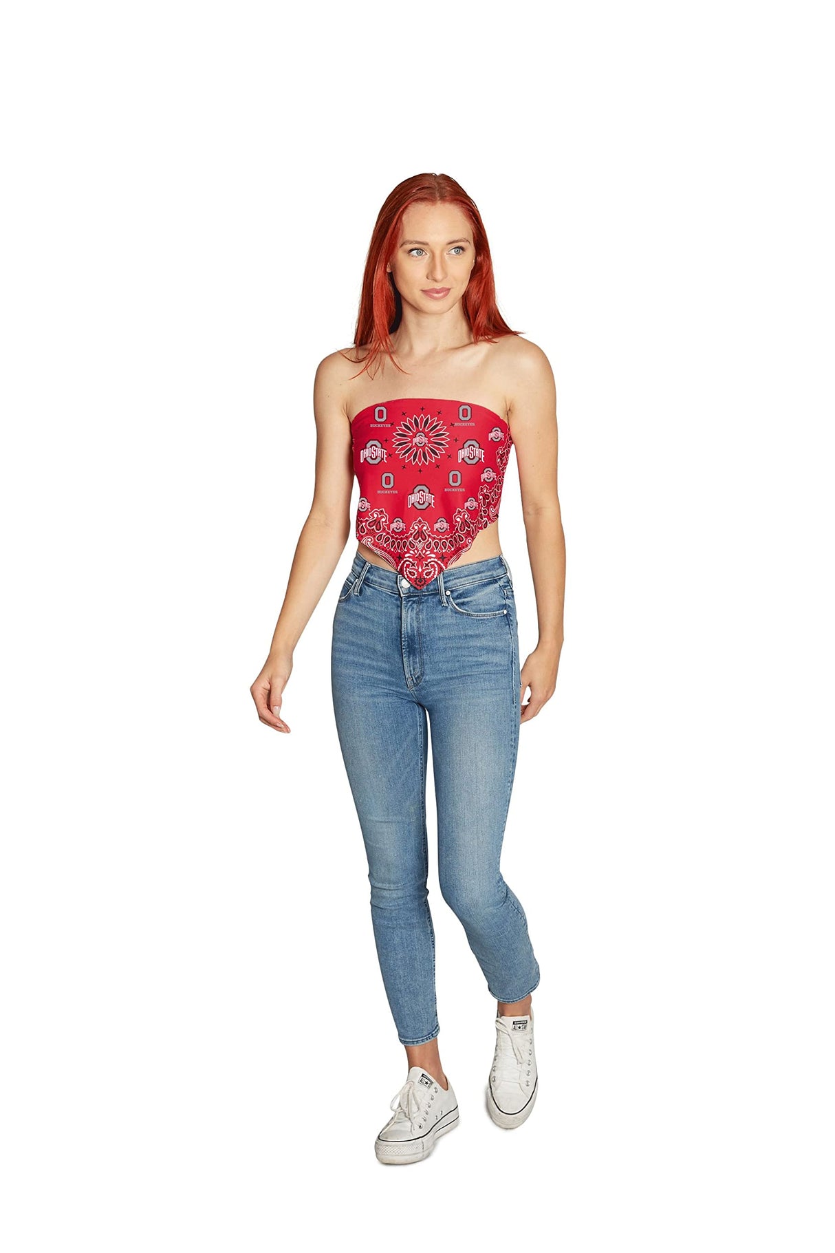 Lojobands Women's Bandana Top Tailgate Outfit College Tank Top Crop Top Made in USA One Size Fits Most