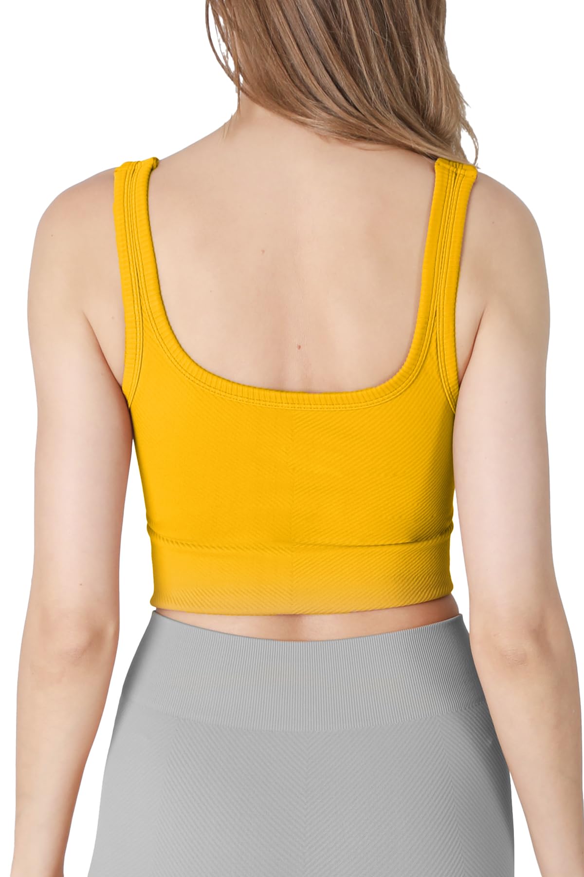 NIKIBIKI Women Seamless Chevron Ribbed Crop Top, Made in U.S.A, One Size