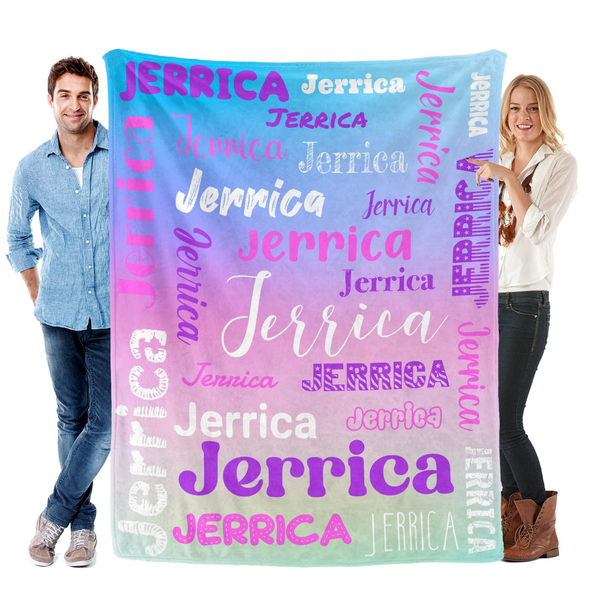 Custom Blanket with Name, Soft Cozy Personalized Name Blankets for Kids, Girls, Boys, Adults, Customized Christmas Blanket for Women, Men, Newborn, New Mom, Red Colors, Made in USA