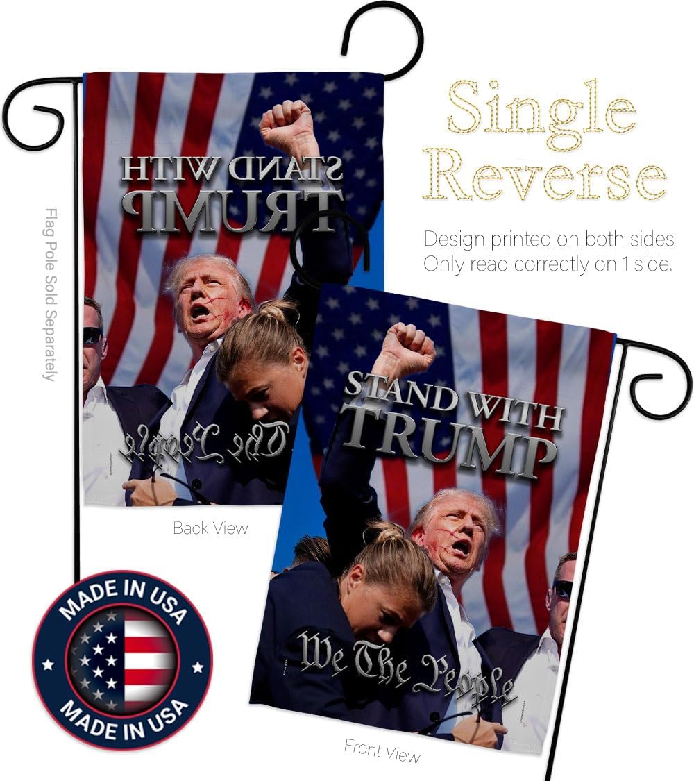 Stand with Trump Rally 2024 Flag Wall Hanging Deor for Home Poster Porch We The People President 47 MAGA Yard Sign Outdoor Patriotic Decorations, Republican Gifts Made in USA