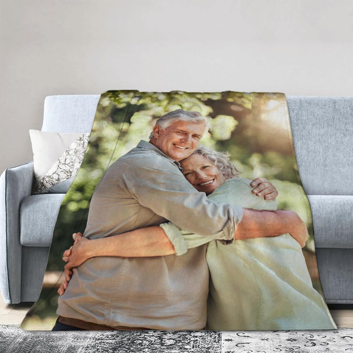 Ships Next Day,Custom Blanket with Picture Made in USA,Personalized Photo Blanket for Family Anniversary Christmas Birthday Halloween Valentines