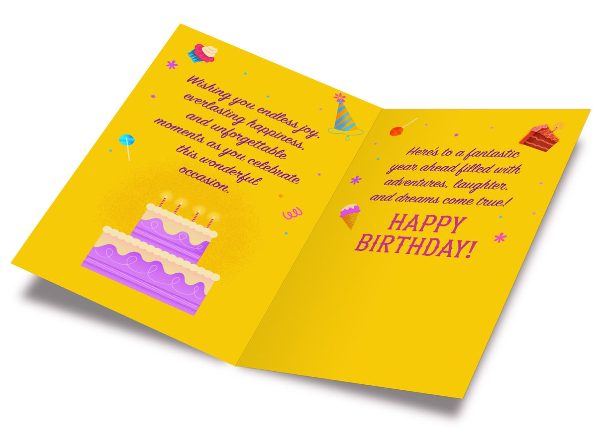 Prime Greetings Friend Birthday Card, Made in America, Eco-Friendly, Thick Card Stock with Premium Envelope 5in x 7.75in, Packaged in Protective Mailer