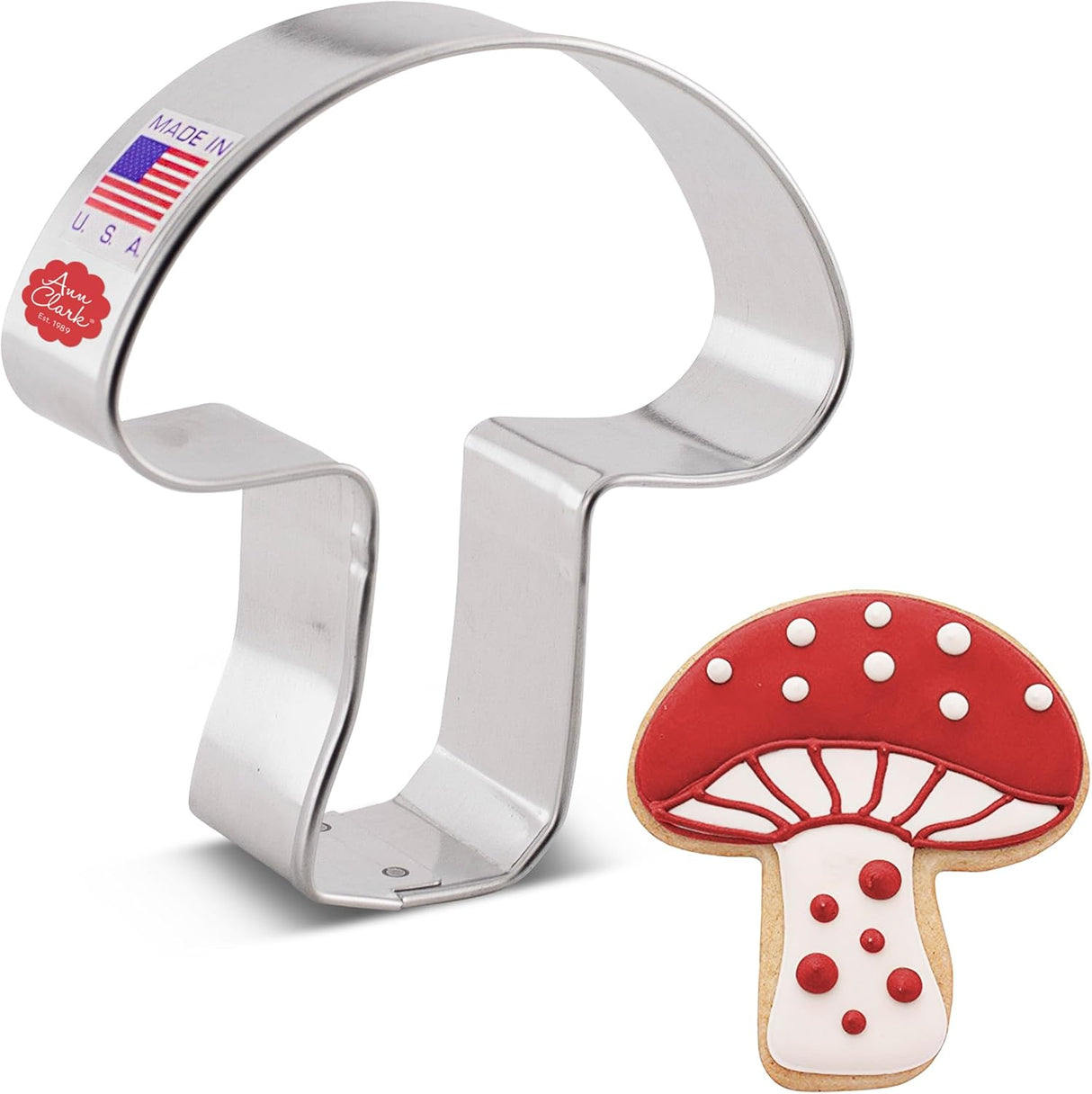 Mushroom Cookie Cutter 3.25" Made in USA by Ann Clark
