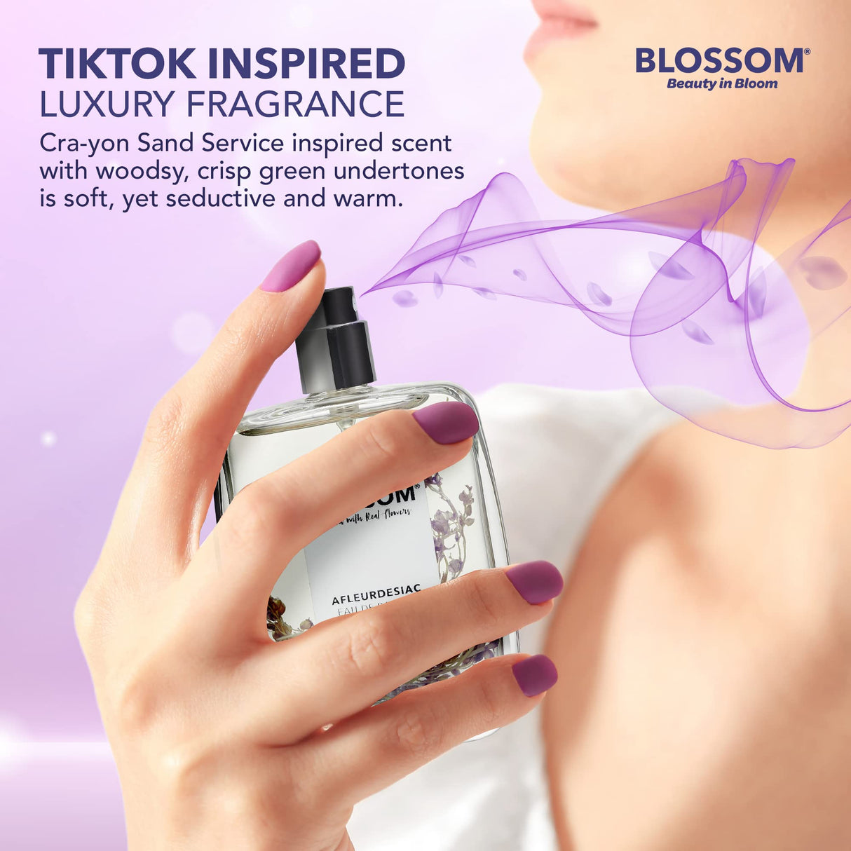 Blossom Unisex Eau De Parfum, Cruelty Free and Vegan Fragrance, Plant-based Perfume Spray, Infused with Real Flowers, Made in USA, 1.7oz, (White Calla Lily, Grapefruit, Sundrenched Flowers), Slay