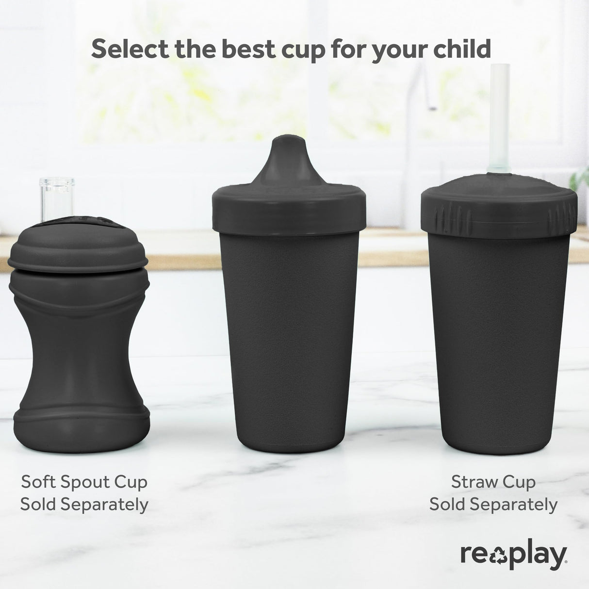 Re-Play Made in USA 10 Oz. Sippy Cups for Toddlers, Pack of 4 - Reusable Spill Proof Cups for Kids, Dishwasher/Microwave Safe - Hard Spout Sippy Cups for Toddlers 3.13" x 6.25", Desert Roses