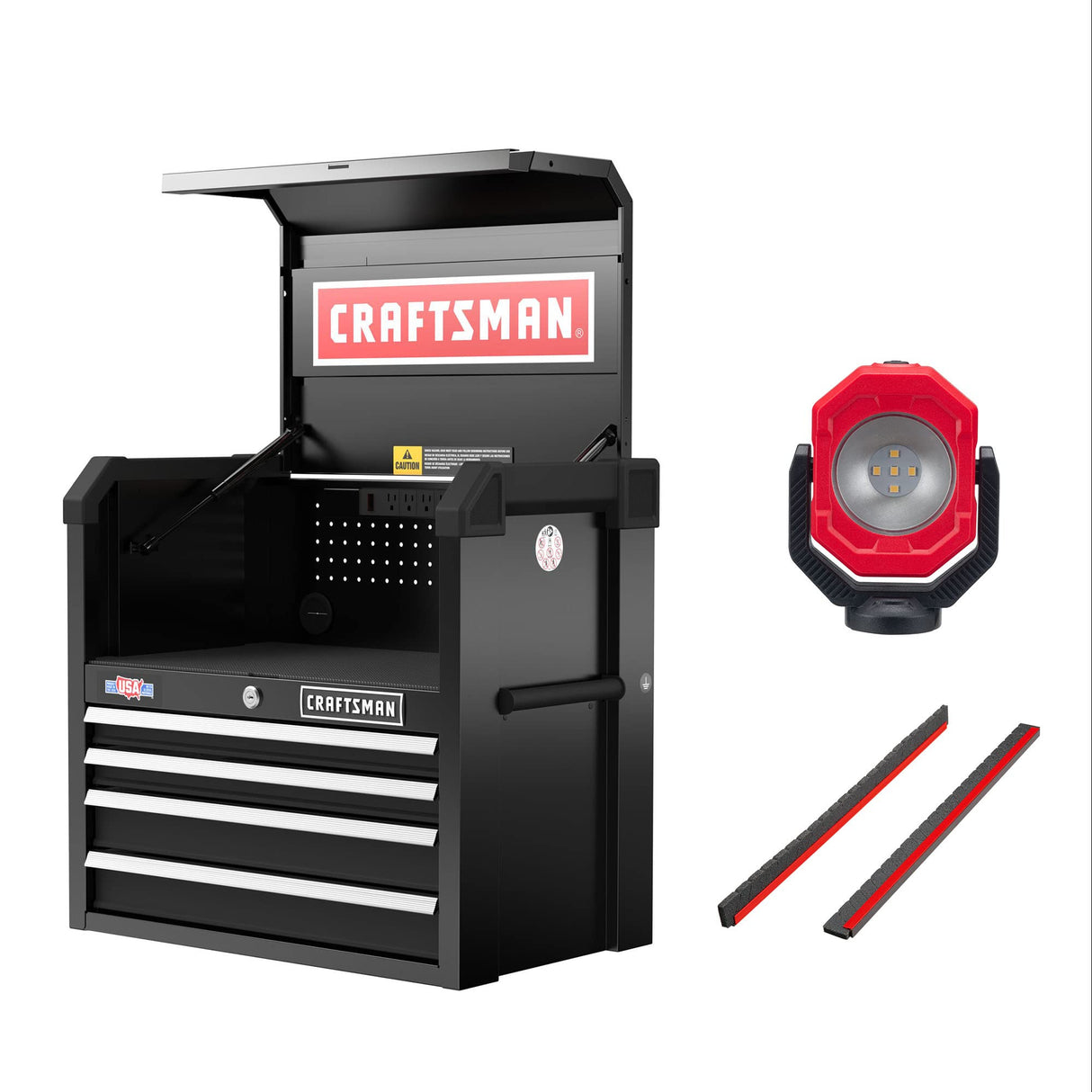 CRAFTSMAN S2000 26IN 4-DRAWER CHEST W/LIGHT & DIVIDE (CMST32642RB)