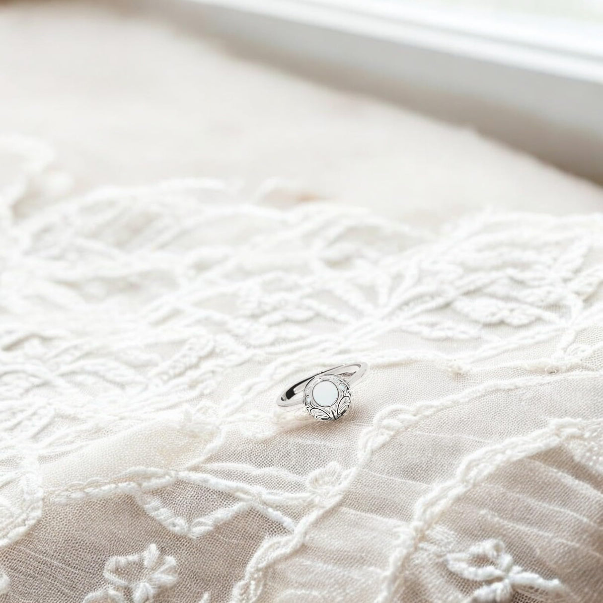 Bottled Up Designs Handmade Vintage Lace Adjustable Ring, Recycled Bottle Glass, Sterling Silver, Eco Friendly, Made in USA, Birthday Gifts, Mothers Day, Women, Anniversary (Mason Jar (Aqua))
