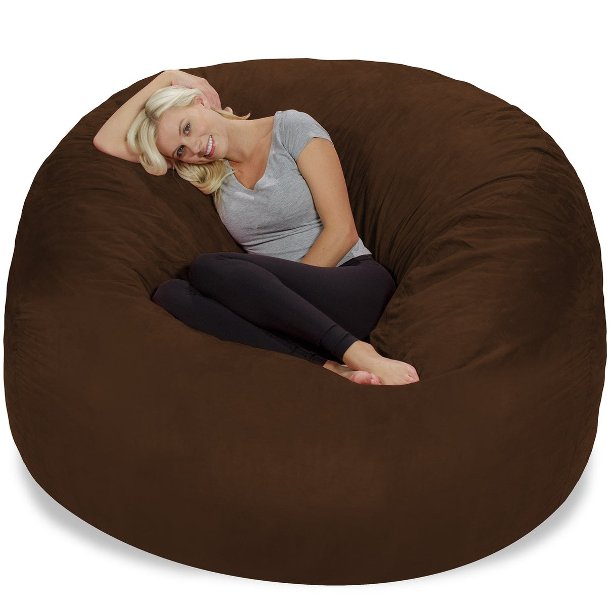 Chill Sack Bean Bag Chair: Giant 6' Memory Foam Furniture Bean Bag - Big Sofa with Soft Micro Fiber Cover, Charcoal