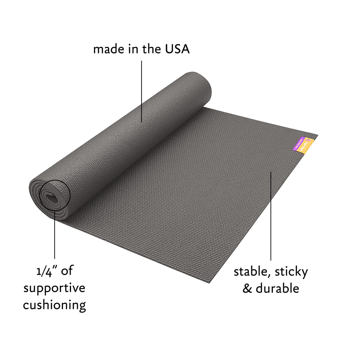 Hugger Mugger Tapas Original Yoga Mat - First Sticky Yoga Mat, Made in the USA, Durable and Economical, Lightweight, Stable
