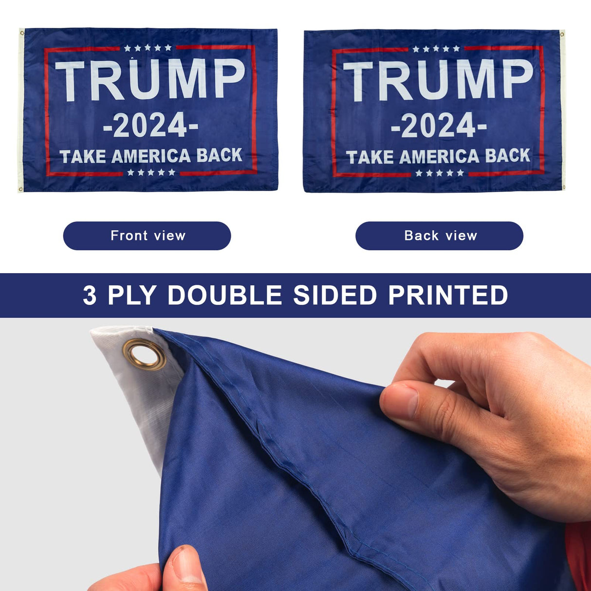TRUMP 2024 Flag 3x5 outdoor made in usa Double Sided 3ply Make America Great Again Heavy Duty PresidentTrump Flags 2024 for Indoor Outdoor Decorations