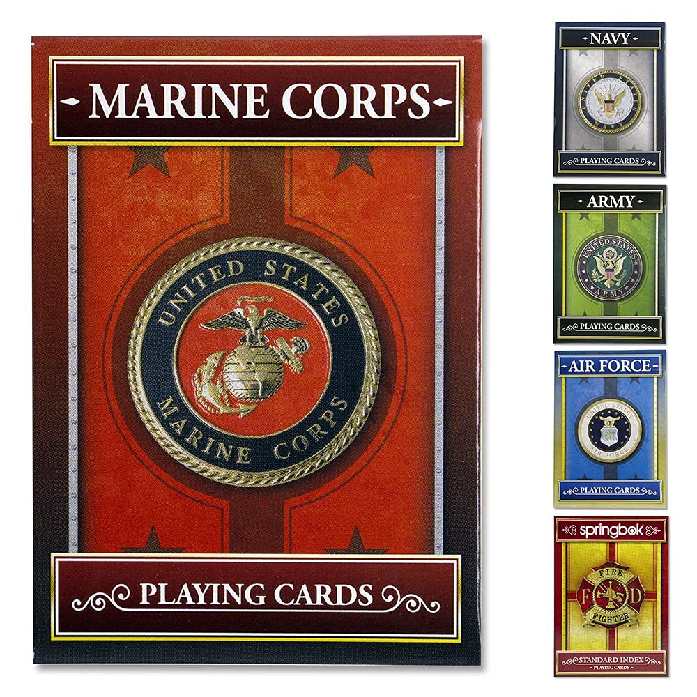 Springbok - United States Marine Corps Playing Cards - Officially Licensed 52 Playing Card Deck - Made in USA