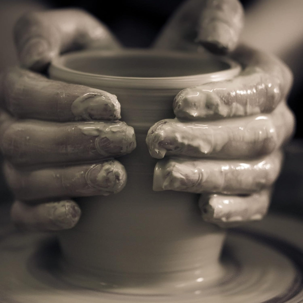 Handmade Ceramic Coffee Mug White and Blue 14oz