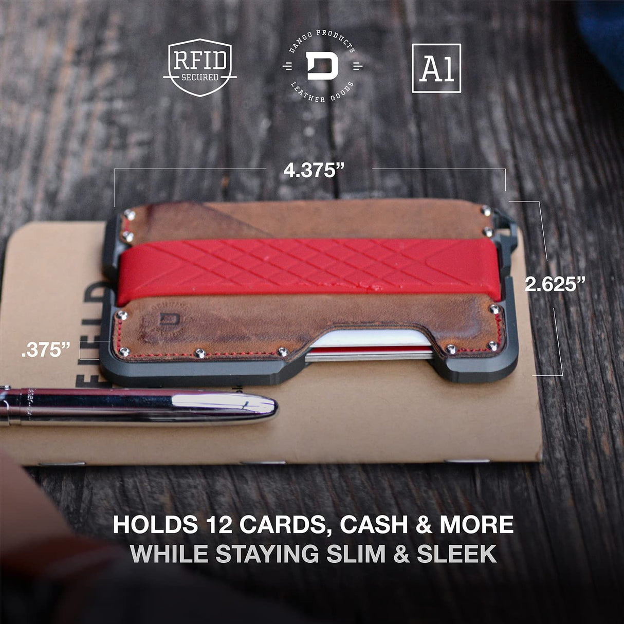 Dango Slim Minimalist Wallet for Men - RFID Blocking - Leather