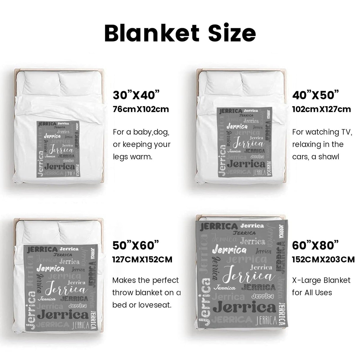 Custom Blanket with Name, Soft Cozy Personalized Name Blankets for Kids, Girls, Boys, Adults, Customized Christmas Blanket for Women, Men, Newborn, New Mom, Red Colors, Made in USA