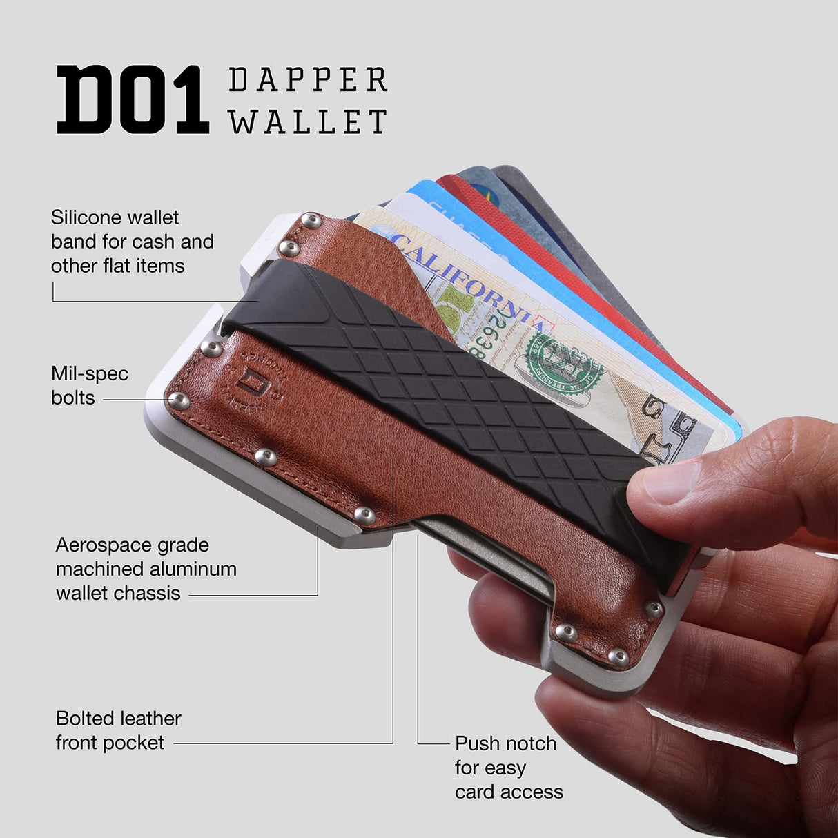 Dango Slim Minimalist Wallet for Men - RFID Blocking - Leather