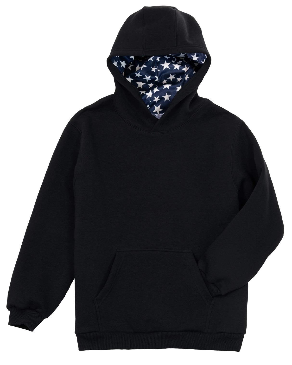 Men's Heavy Duty Weight Micro Fleece Patriotic Sweatshirt with Stars Lined Hoodie Made in USA