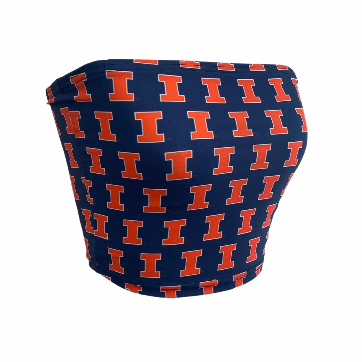 Lojobands Women's Tailgate Outfit College Tube Top Logo All Over Tank Top Crop Made in USA One Size Fits Most