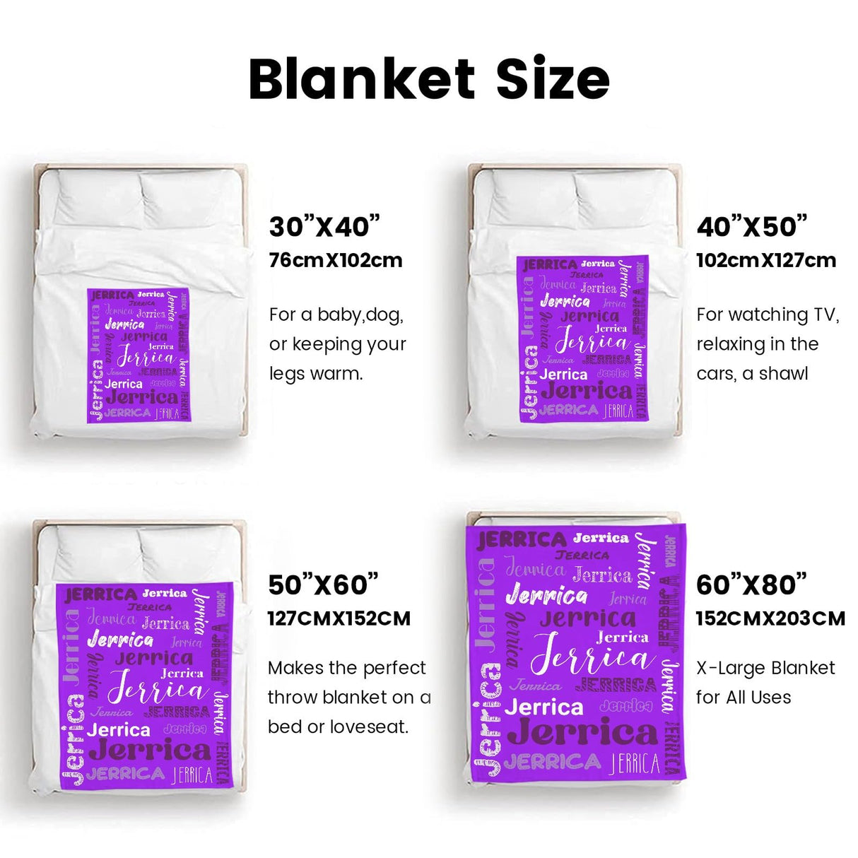 Custom Blanket with Name, Soft Cozy Personalized Name Blankets for Kids, Girls, Boys, Adults, Customized Christmas Blanket for Women, Men, Newborn, New Mom, Red Colors, Made in USA
