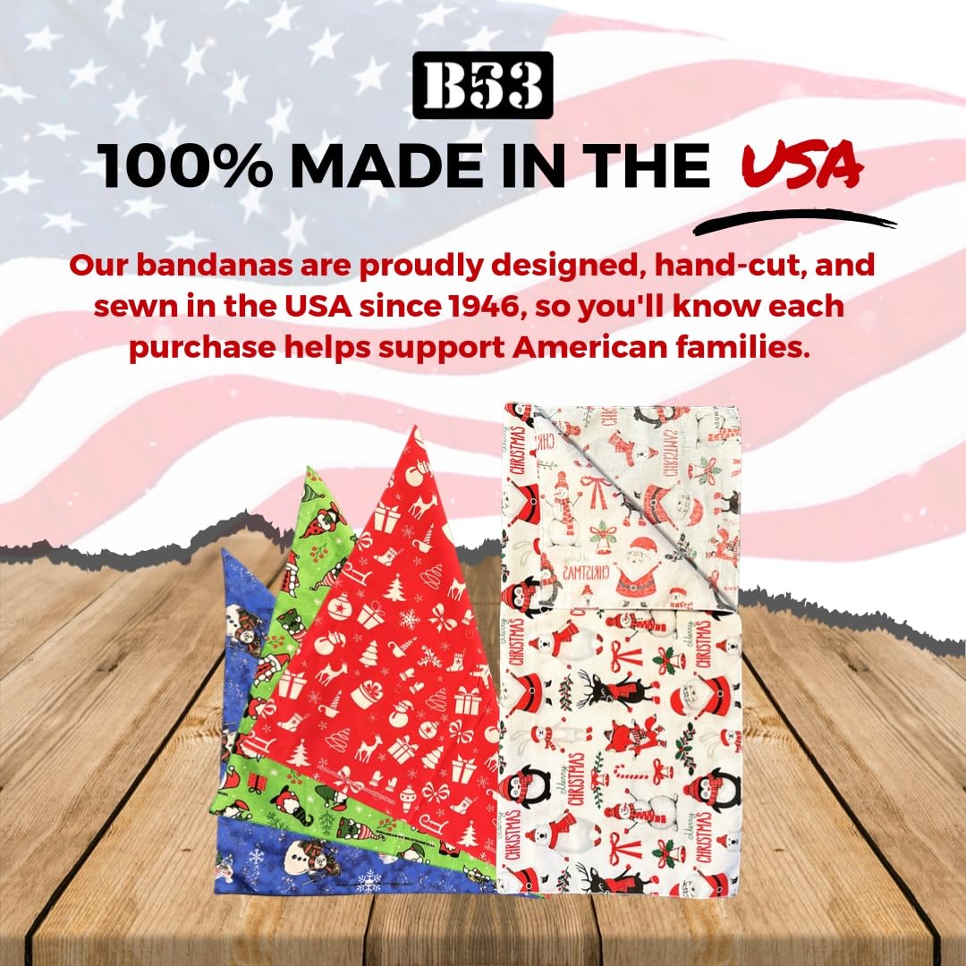 B53 100% Cotton Paisley Bandanas Made in the USA - Stylish Headband, Handkerchief, Scarf - 21 inch x 21 inch