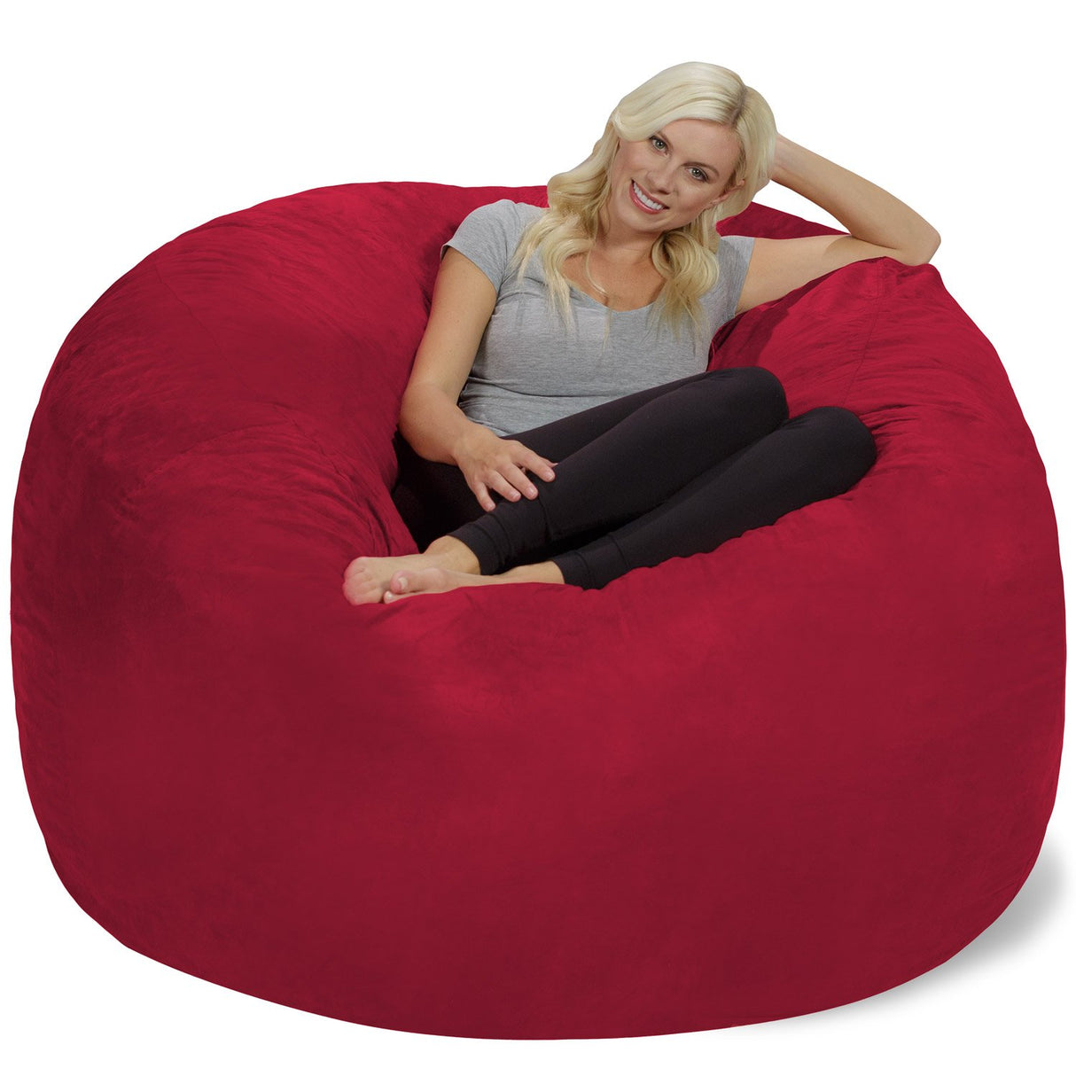 Chill Sack Bean Bag Chair: Giant 6' Memory Foam Furniture Bean Bag - Big Sofa with Soft Micro Fiber Cover, Charcoal