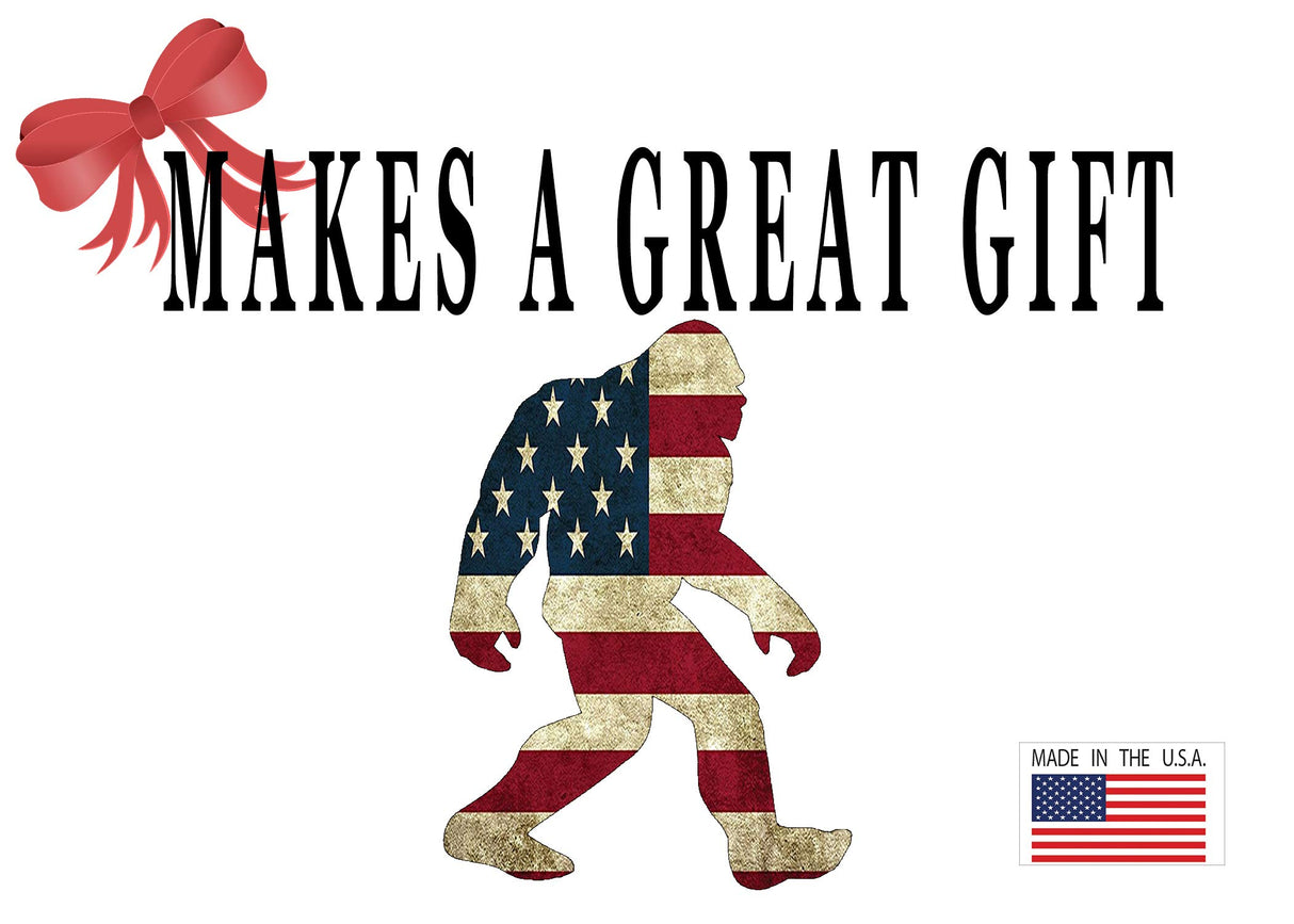 Rogue River Tactical USA Flag Bigfoot Sasquatch Sticker Bumper Car Decal Gift Patriotic American United States