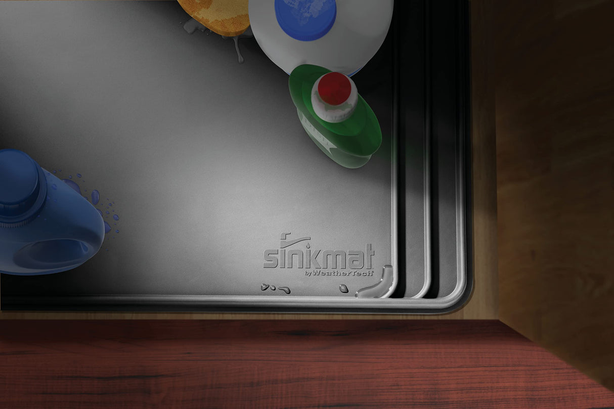 WeatherTech SinkMat – Waterproof Under Sink Liner Mat for Kitchen Bathroom – 34” x 22” Inches - Durable, Flexible Tray – Home undersink Organizer Must Haves, Black