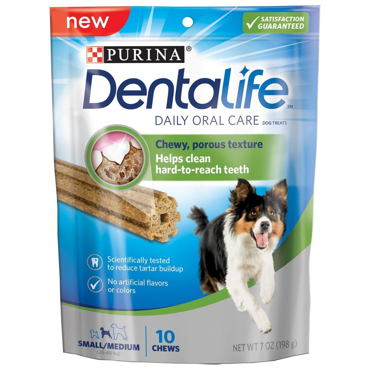 Purina Dentalife Daily Oral Care Chicken Flavor Small/Medium Breed Dog Dental Chews – 28.5 oz pouch (40ct)