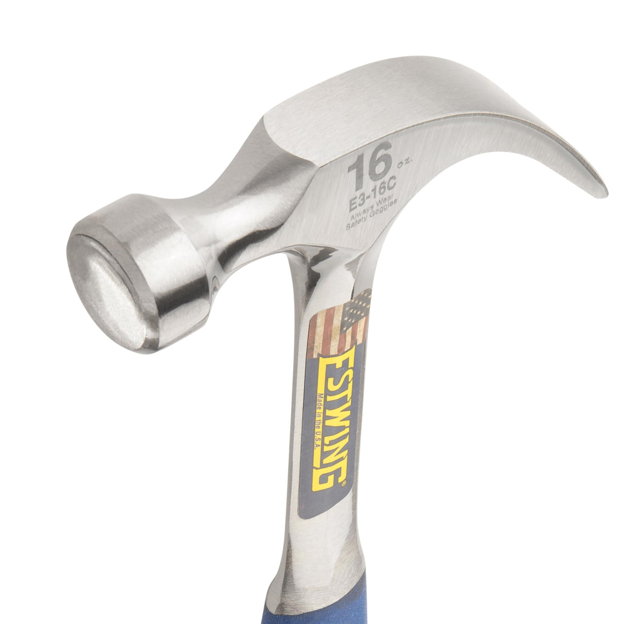 ESTWING Hammer - 12 oz Curved Claw with Smooth Face & Shock Reduction Grip - E3-12C